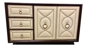 Ambella Home Modern White Leather Manhattan Dresser