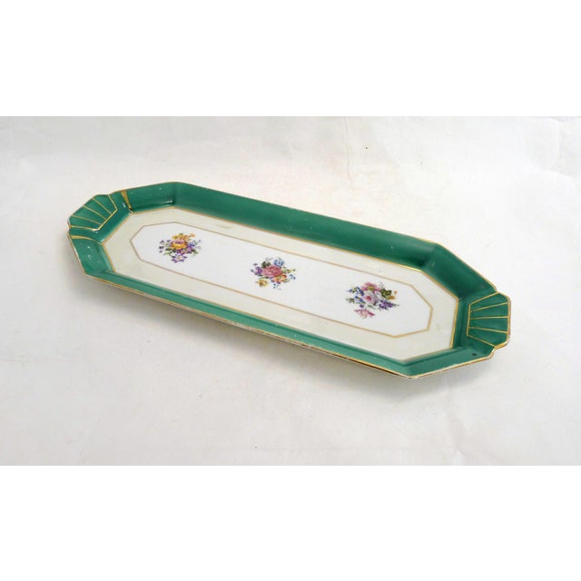 Art Deco Cake Plate with Floral Motif in Porcelain from Limoges, 1940s-1950s For Sale - Image 13 of 13