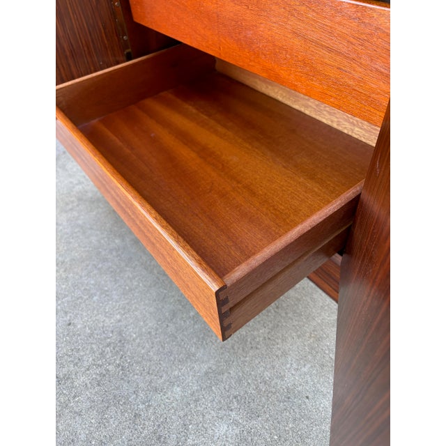 Vintage Danish Westnofa Rosewood Dresser Gentleman's Chest Drawers Highboy For Sale - Image 12 of 14