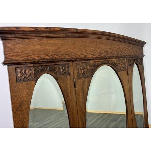 French Style Carved Oak Wall Mirror For Sale - Image 5 of 9