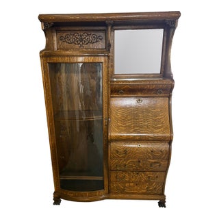 Oak Secretary Bookcase, Early 20th Century For Sale