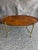 Late 20th Century Mid-Century Brass & Patch Burl Wood Top Oval Table For Sale In Orlando - Image 6 of 12