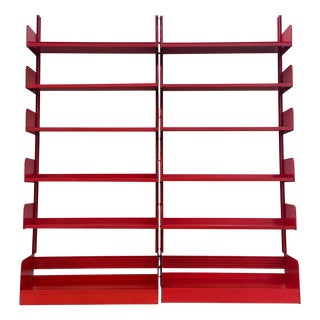 Lips Vago Bookcases Congress Model 1968 in Orange Color, Set of 2 For Sale