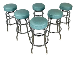 Retro Modern Swivel Barstools- Set of Six