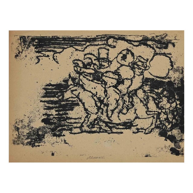 Mino Maccari, Figures, Original Drawing, Mid-20th Century For Sale