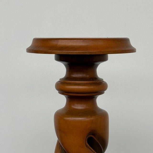 1950s Mid-Century Barley Twist Pedestal in Polished Walnut, 1960s For Sale - Image 5 of 8