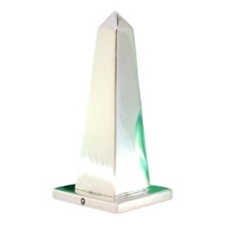Plain Silver Obelisk with Square Base For Sale