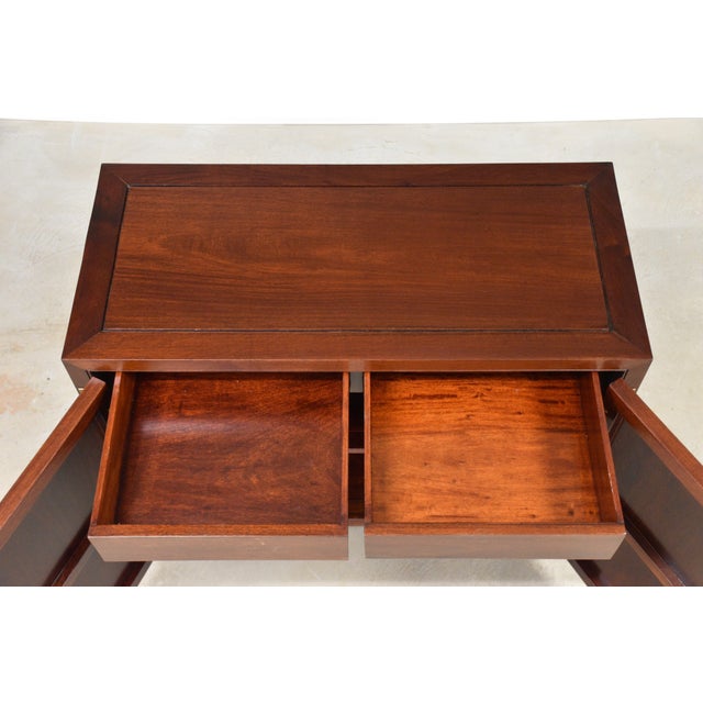 Wood 1970s Solid Mahogany and Brass Chest Credenza For Sale - Image 7 of 10