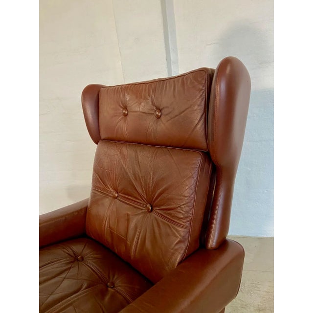 Vintage Danish Caramel Brown Leather Chair by Svend Skipper, 1964 For Sale - Image 6 of 17