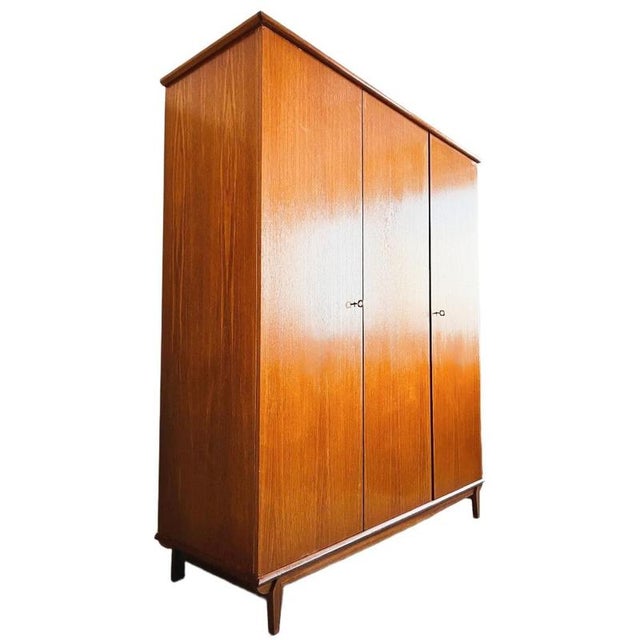 Wood Mid-Century Danish Teak 3-Door Wardrobe, 1960s For Sale - Image 7 of 7