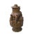 Chinese Ancient Style Yellow Brown Ceremonial Jar With Relief Monster Motif For Sale - Image 4 of 8