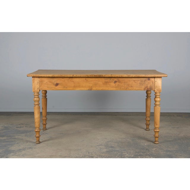 Antique Country French Provincial Pine Farmhouse Table For Sale - Image 12 of 12