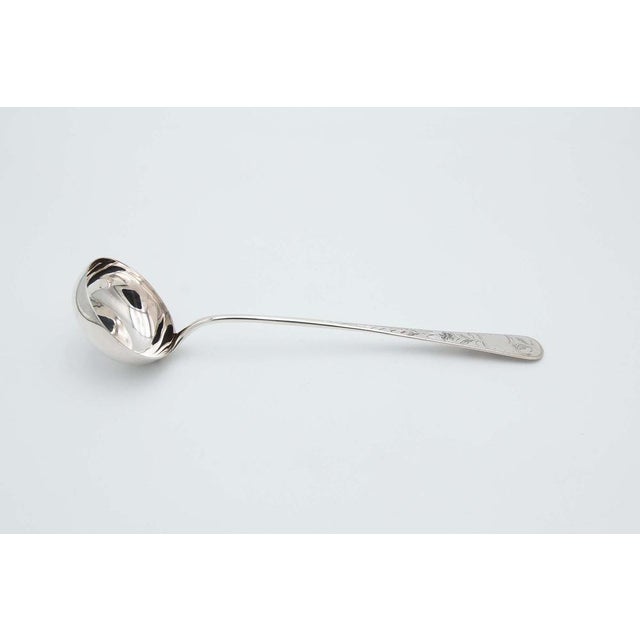 Silver Soup Ladle with Engraved Floral Motifs For Sale - Image 4 of 4