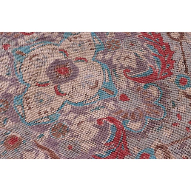 1990s Boho Chic Vintage Blue/Purple Wool Rug - 6'5'' X 9'4'' For Sale - Image 5 of 10