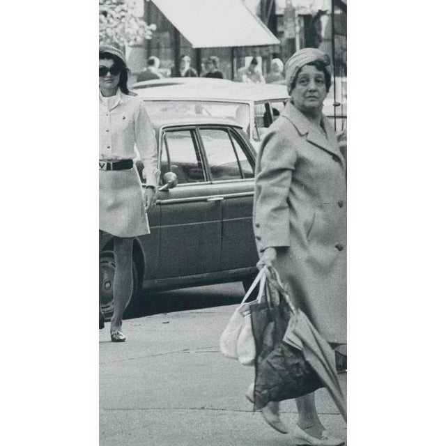 Jackie Onassis in the Street, 1970s, Black & White Photograph For Sale - Image 3 of 5