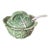Vintage Bordallo Pinheiro Majolica Cabbage Leaf Large Tureen With Ladle For Sale
