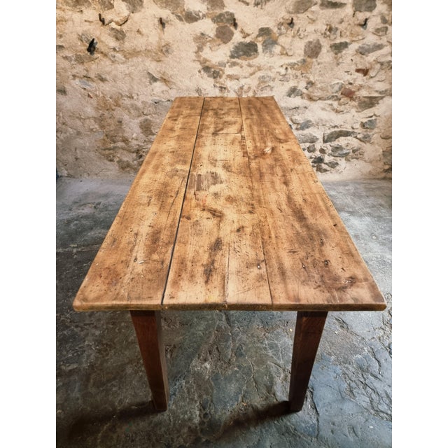 Antique French Country Dining Table with Oak Base & Pine Top, 1900s For Sale - Image 12 of 17