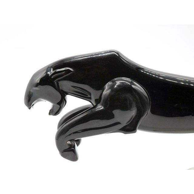 1940s Large Art Deco Sculpture of a Panther in Murano Glass, 1940s For Sale - Image 5 of 10