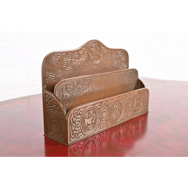 Tiffany Studios Tiffany Studios New York Zodiac Bronze Letter Rack For Sale - Image 4 of 12