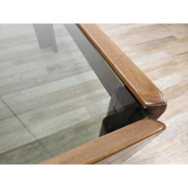 Coffee Table with Smoked Glass attributed to Afra and Tobia Scarpa for Cassina, 1960s For Sale - Image 12 of 18
