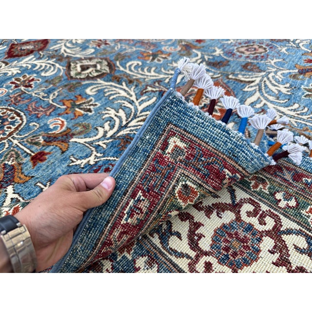 Blue Sultanabad Hand-Knotted Wool Rug - 6'8" X 9'10" For Sale - Image 15 of 15