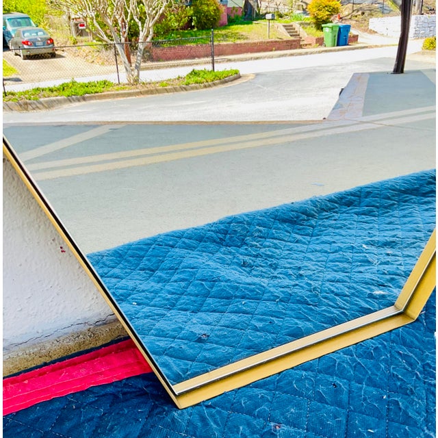 Contemporary Contemporary Hexagonal Brass Finished Wall Mirror For Sale - Image 3 of 4
