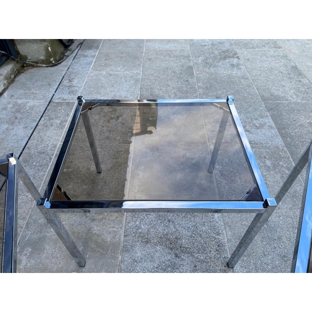 Vintage Chrome and Glass Nesting Tables, 1970, Set of 3 For Sale - Image 6 of 18