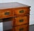 Wood Vintage Military Campaign Twin Pedestal Desk in Yew Wood For Sale - Image 7 of 18
