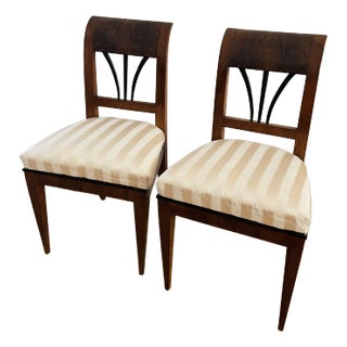 Pair Austrian Biedermeier Dining Chairs 1820 For Sale