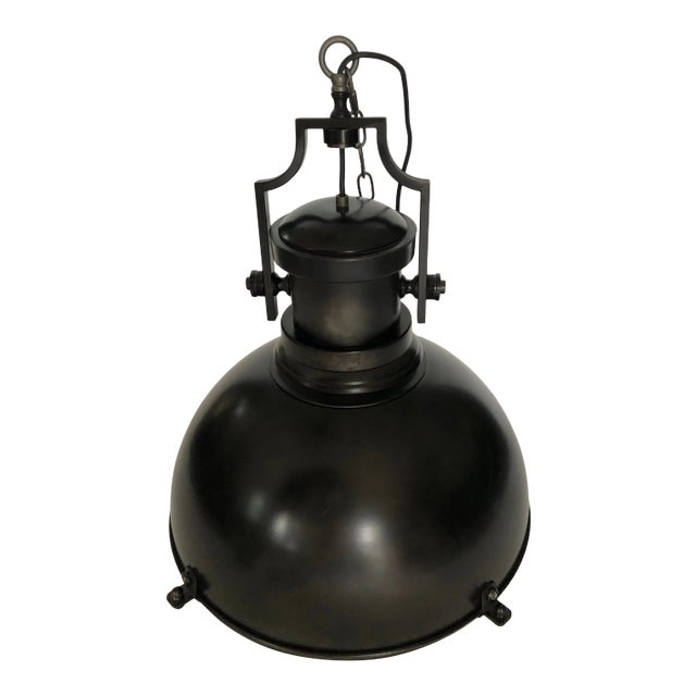 Noir Black Metal Marine Pendant Light For Sale