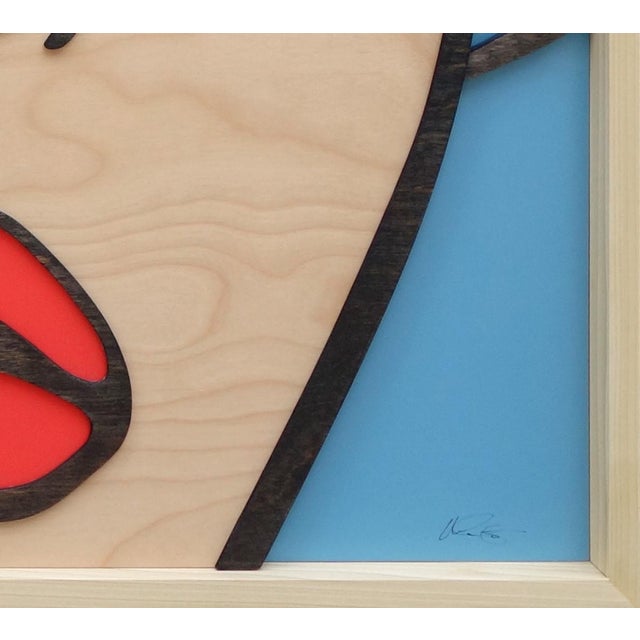 If We Never Met Pop Art Birch Wood Dimensional Female Figurative