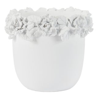 Decorative Floral Sculpted Container For Sale