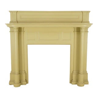 Reclaimed Colonial Revival Painted Wood Mantel For Sale