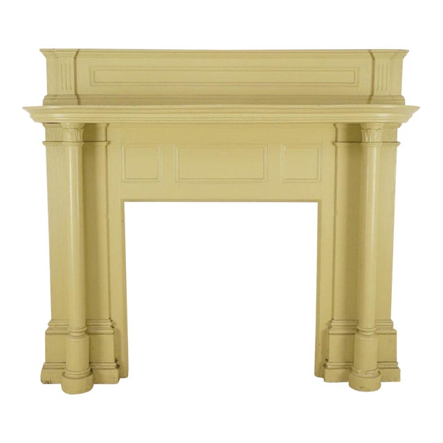 Reclaimed Colonial Revival Painted Wood Mantel For Sale