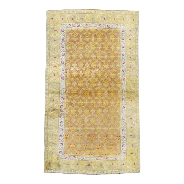 Galerie Shabab Collection Mid-20th Century Indian Cotton Agra Accent Rug For Sale