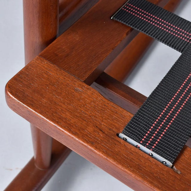 Terra Cotta Restored 1950's Danish Teak Rocking Chair in Terra Cotta Leather by Moreddi For Sale - Image 8 of 11