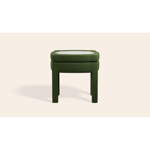 Burgundy Velvet Piero Ottoman by Ceraudo For Sale - Image 5 of 6
