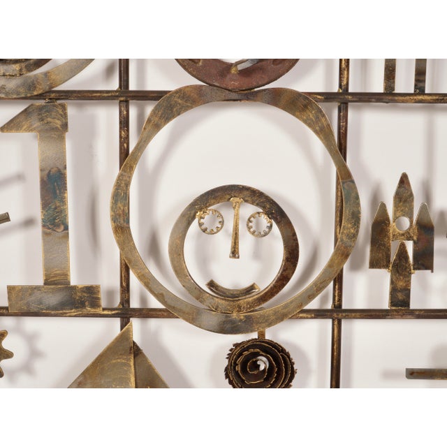 Mid 20th Century Vintage Brutalist Found Object Wall Sculpture For Sale - Image 5 of 7