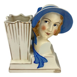 Art Deco Ceramic Flower Vase For Sale