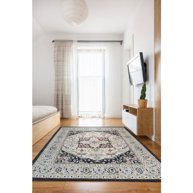 Contemporary 9x12 New Traditional Beige Persian Heriz Design Contemporary Wool Carpet Rug For Sale - Image 3 of 7