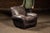 2000s; Klaussner Furniture Industries - Asheboro, NC Substantial lounge armchair upholstered in black leather, built with...