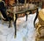 French Writing Desk With Center Drawer, Hand-Inlaid Marquetry & Gold Leaf Details For Sale - Image 4 of 4