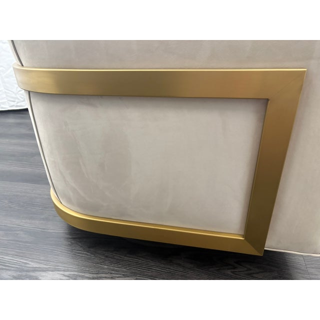 Rh Reginald Chair | Italian Veneto Leather – Ivory | Brass | Black Oak Drifted Base | 360° Swivel For Sale - Image 13 of 18