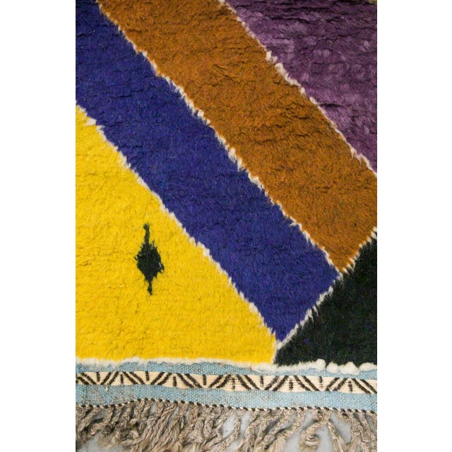 Berber Tribes of Morocco Multi-Color Herringbone Wool Berber Moroccan Runner For Sale - Image 4 of 6