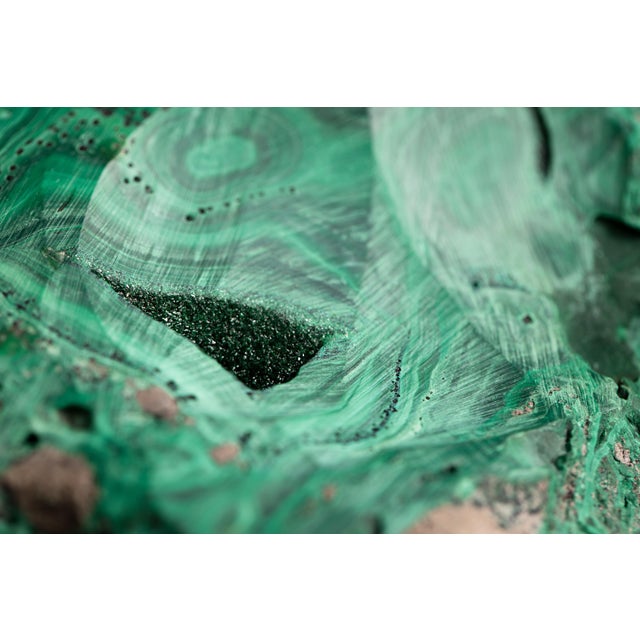 Mid-Century Modern Malachite Natural Specimen Vide Poche Stone Paperweight For Sale - Image 3 of 12