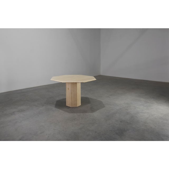 Mid-Century Italian Octagonal Travertine Dining Table, 1980s For Sale - Image 6 of 13