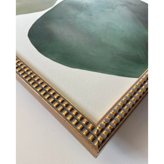 Contemporary 2023 "Smeraldo" Contemporary Abstract Painting on Cotton Paper by Artist r.k. Red For Sale - Image 3 of 4