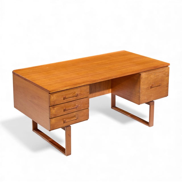 Dyrlund Mid Century Danish Teak Desk For Sale - Image 10 of 11
