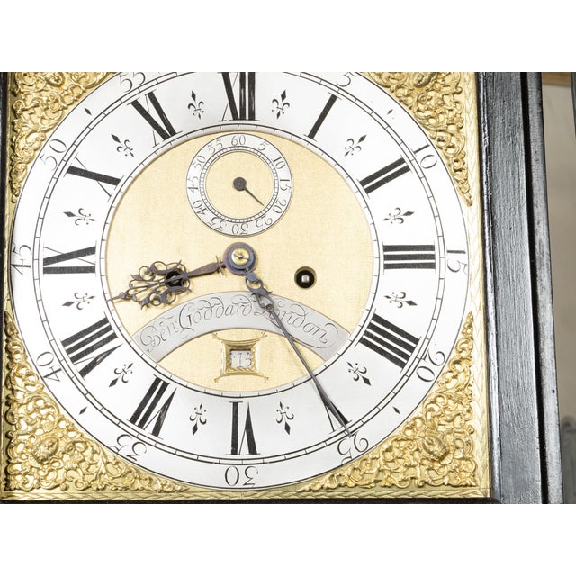English George III 18th Century Japanned Tall Case Clock with Chinoiserie Décor For Sale - Image 11 of 12