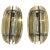 Mid-Century Italian Modern Glass & Metal Wall Sconces from Veca, Set of 2 For Sale